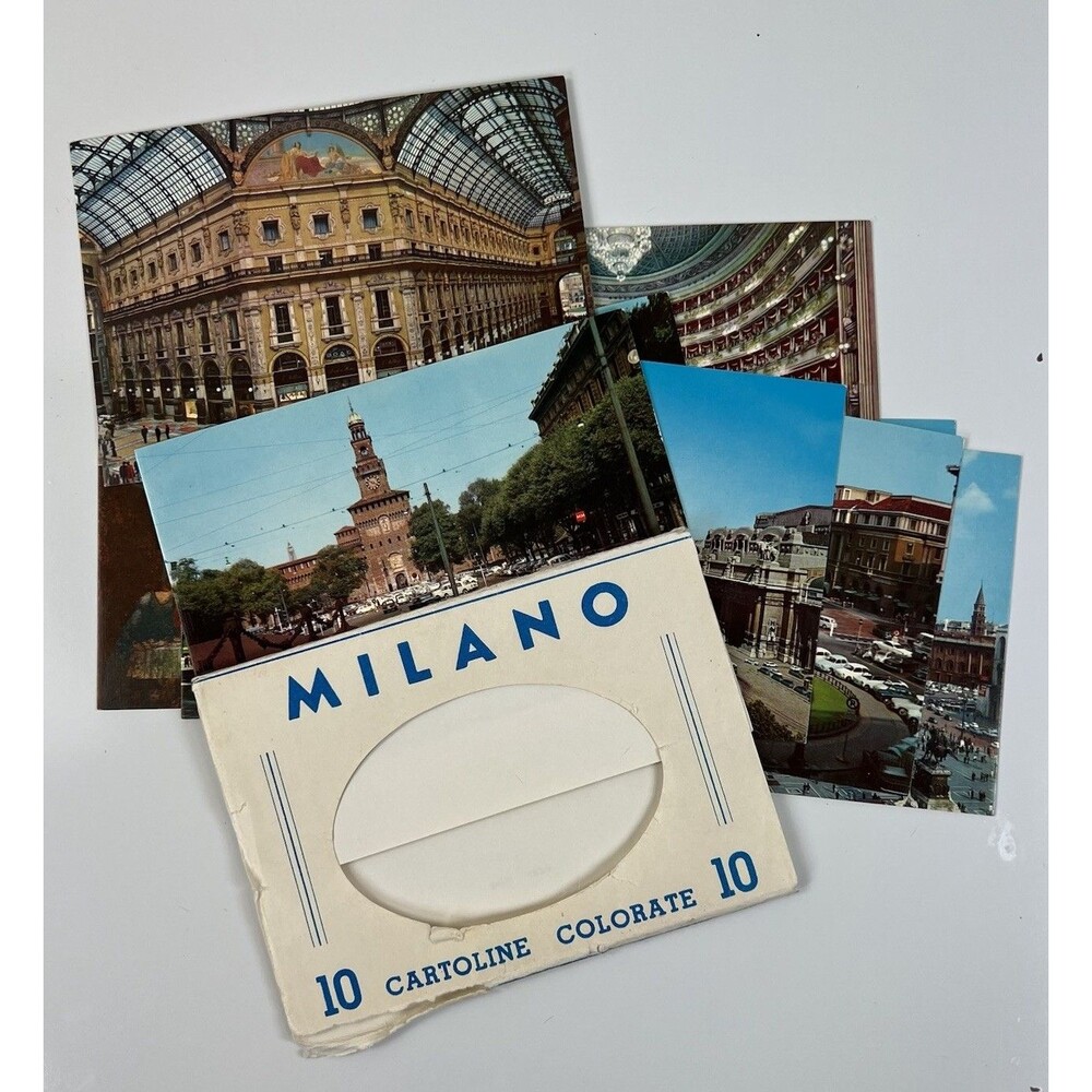 Milan Italy Multiple Views of Milan Landmarks Milano Vintage Postcard Set Of 10